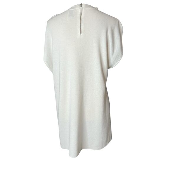 Anne Klein Cap Sleeve White Sweater with Embroidery and Sequins Size XL - Picture 4 of 7